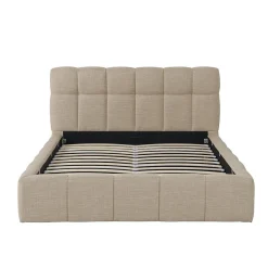 Lit coffre 140x190 cm ELIAS + sommier / Beige><noscript><img width=
