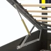 Simple Life Lit Coffre 160x200 Cm En Velours - Avec LED Et Sommier à Lattes - Lit Double De Rangement - Noir* Lit Coffre