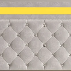 Lit coffre 140x200 cm, LED, sommier à lattes, tête de lit réglable, rangement, beige.><noscript><img width=