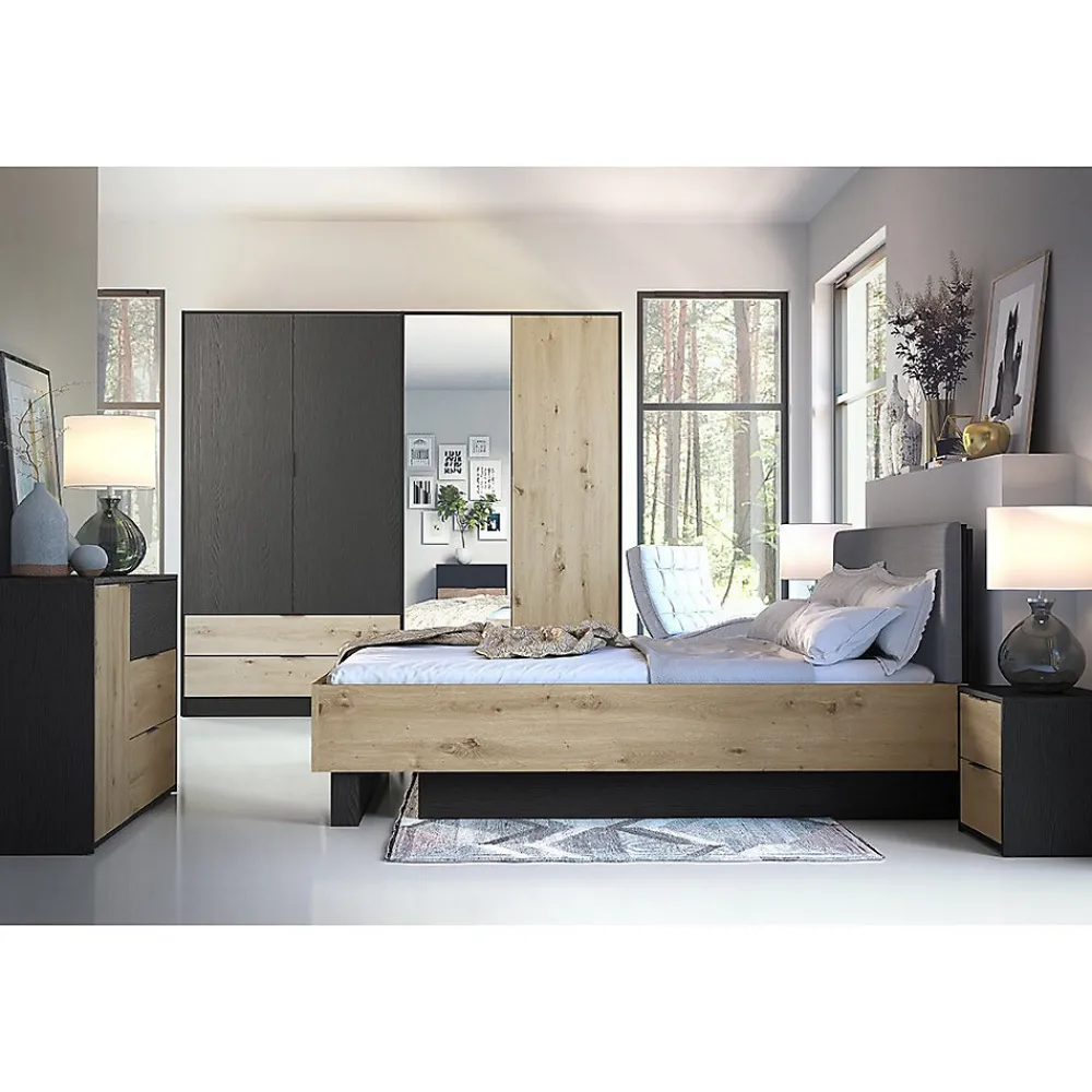 Lit Coffre 160x200 MELODY - Design Moderne avec Tete de Lit Rembourrée>Meublorama Online