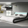 Lit coffre 160x200 PARISINA blanc noir similicuir LED>Design Ameublement Hot