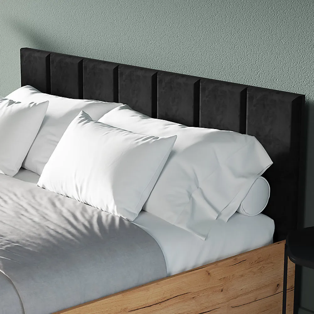 Petits-Meubles Lit coffre 160x200 sommier inclus Solal Bois et Noir* Lit Coffre
