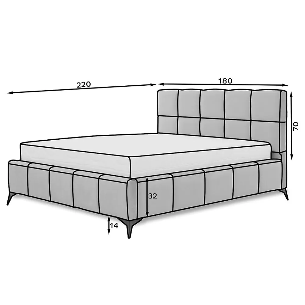 Lit coffre 160x200 sommier inclus Mira Beige>Petits-Meubles New