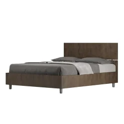Ityhome Lit coffre 140x200 tête de lit droite Demas noyer* Lit Coffre