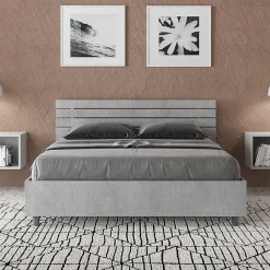 Lit coffre 140x190 tête de lit droite avec lattes en ciment Ankel><noscript><img width=