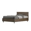 Lit coffre 120x190 tête de lit droite à lattes en noyer Ankel>Ityhome Clearance