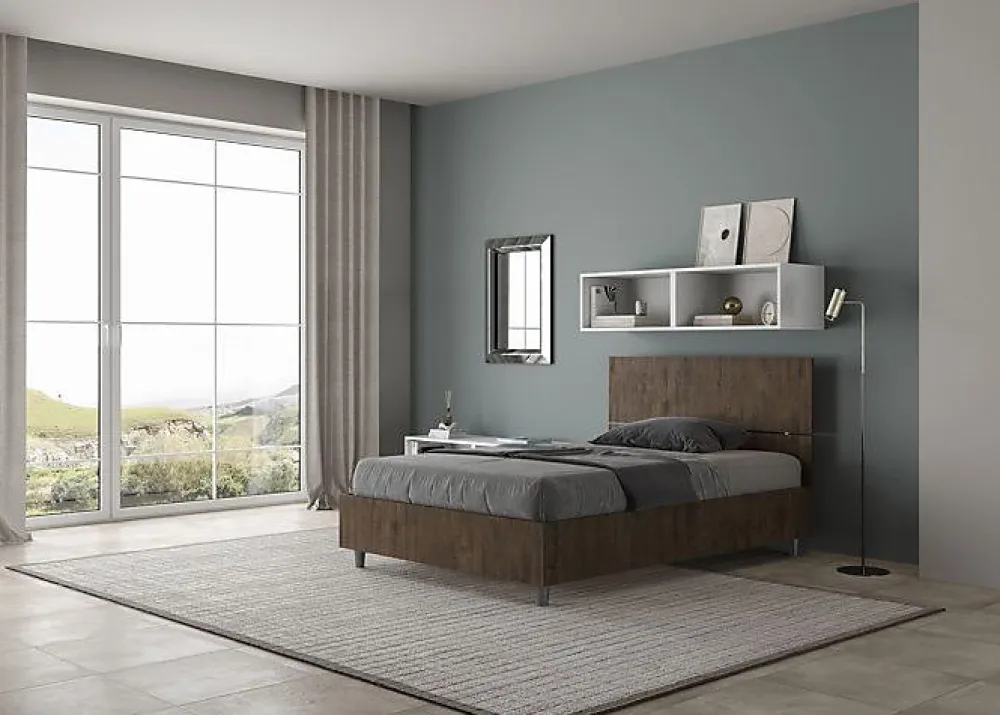 Lit coffre 120x200 tête de lit droite Demas noyer>Ityhome Clearance