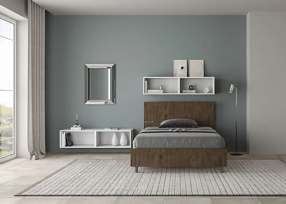 Lit coffre 120x200 tête de lit droite Demas noyer>Ityhome Clearance