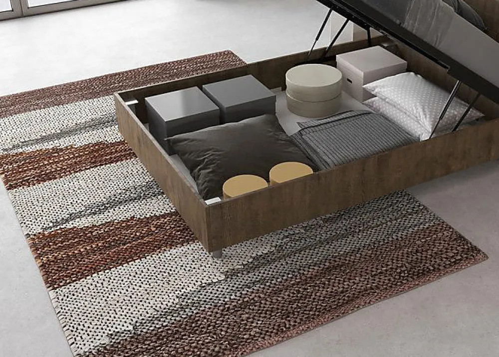 Lit coffre 120x200 tête de lit droite Demas noyer>Ityhome Clearance
