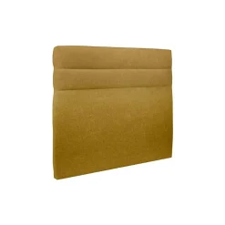 Sommeil De Plomb Lit coffre 200x200cm avec tête de lit lignes Tissu Jaune - Hauteur totale : 39cm* Lit Coffre