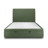 Lit coffre 160x200cm avec tête de lit tapissier Tissu Vert - Hauteur totale : 39cm>Sommeil De Plomb Best