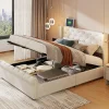 Lit coffre 140x190cm avec tête de lit, liseuse avec chargement USB, sommier à lattes, cadre de lit>Simple Life Best