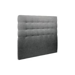 Lit coffre 200x200cm avec tête de lit capitonnée Tissu Gris anthracite - Hauteur totale : 39cm><noscript><img width=