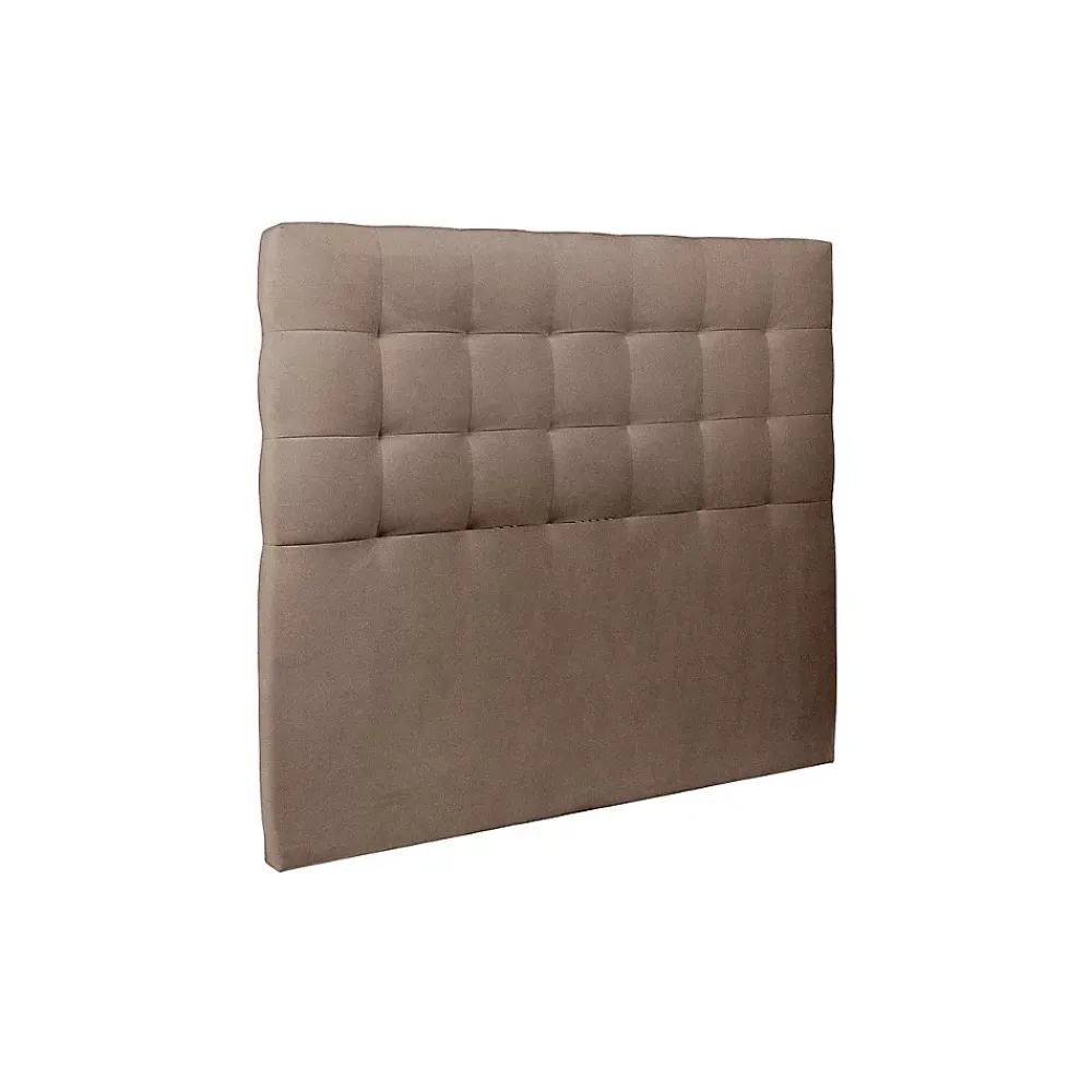 Sommeil De Plomb Lit coffre 160x200cm avec tête de lit capitonnée Velours Taupe - Hauteur totale : 39cm* Lit Coffre