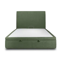 Lit coffre 180x200cm avec tête de lit tapissier Tissu Vert - Hauteur totale : 39cm>Sommeil De Plomb Clearance
