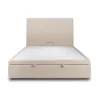 Lit coffre 180x200cm avec tête de lit tapissier Tissu Beige brun - Hauteur totale : 39cm>Sommeil De Plomb Discount