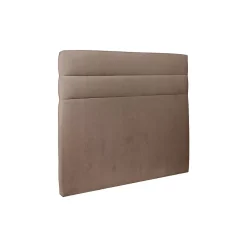 Sommeil De Plomb Lit coffre 140x200cm avec tête de lit lignes Velours Taupe - Hauteur totale : 39cm* Lit Coffre
