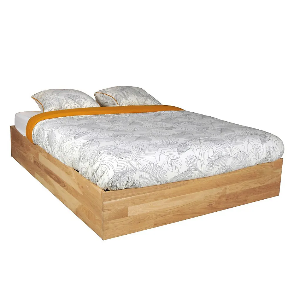 Lit coffre 140x200cm BEN + sommier/ Chêne massif huilé>Weber Industries Outlet