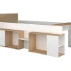 Lit combiné 90 x 200 cm avec bureau et rangements - Blanc et naturel - PALOMA>Vente-unique Online