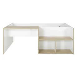 Diagone Lit combiné enfant OSCAR - 90 x 190 cm - Chene clair / Blanc -* Lit Simple