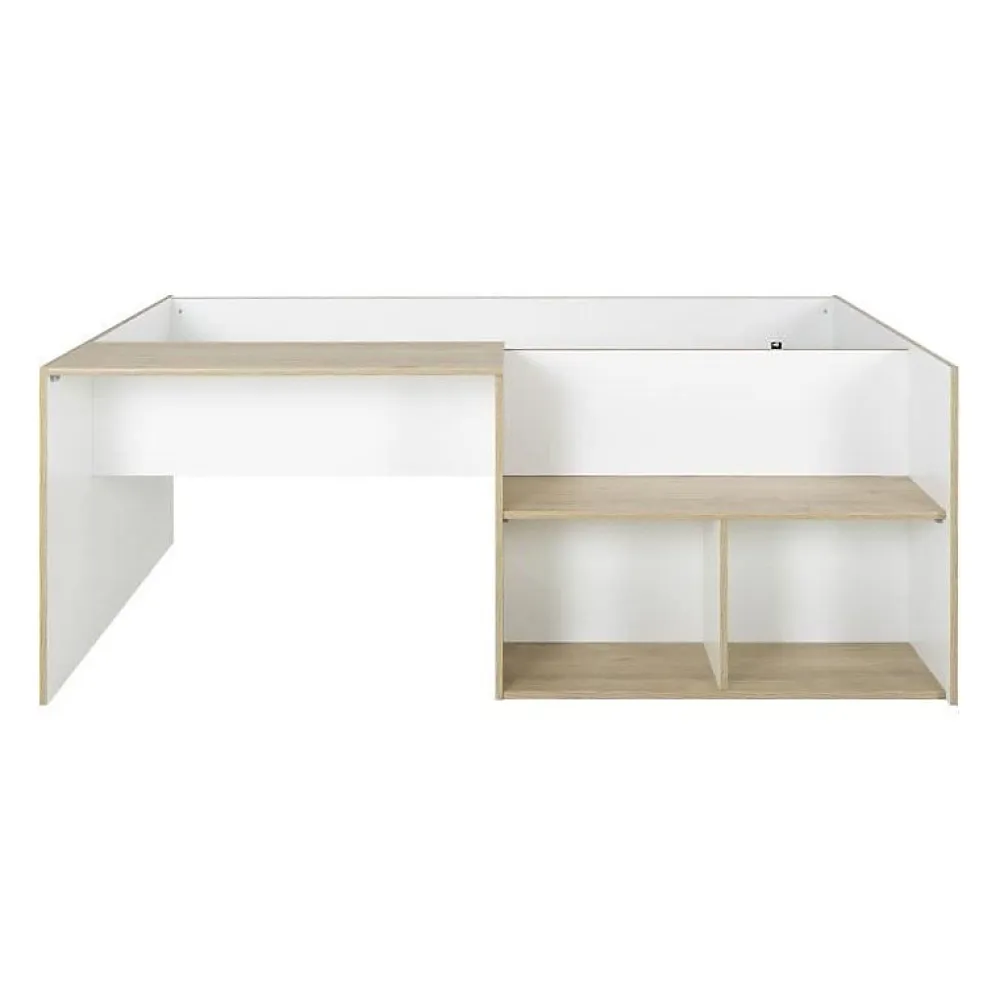 Diagone Lit combiné enfant OSCAR - 90 x 190 cm - Chene clair / Blanc -* Lit Simple