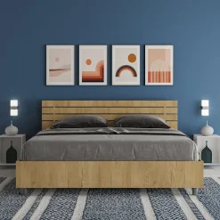 Lit conteneur Ankel 160x200 avec tête de lit droite et lattes en chêne>Ityhome Best