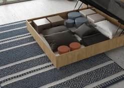 Lit conteneur Ankel 160x200 avec tête de lit droite et lattes en chêne><noscript><img width=