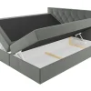 Mobilier1 Lit continental Baltimore 159, Double, Bleu, Tissu, Disponible* Ensemble Sommier Et Matelas