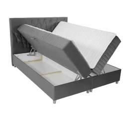 Lit continental Baltimore 175, Double, Brun clair, Tissu, Disponible><noscript><img width=