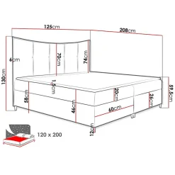 Mobilier1 Lit continental Baltimore 178, Unique, Vert, Tissu, Disponible* Ensemble Sommier Et Matelas