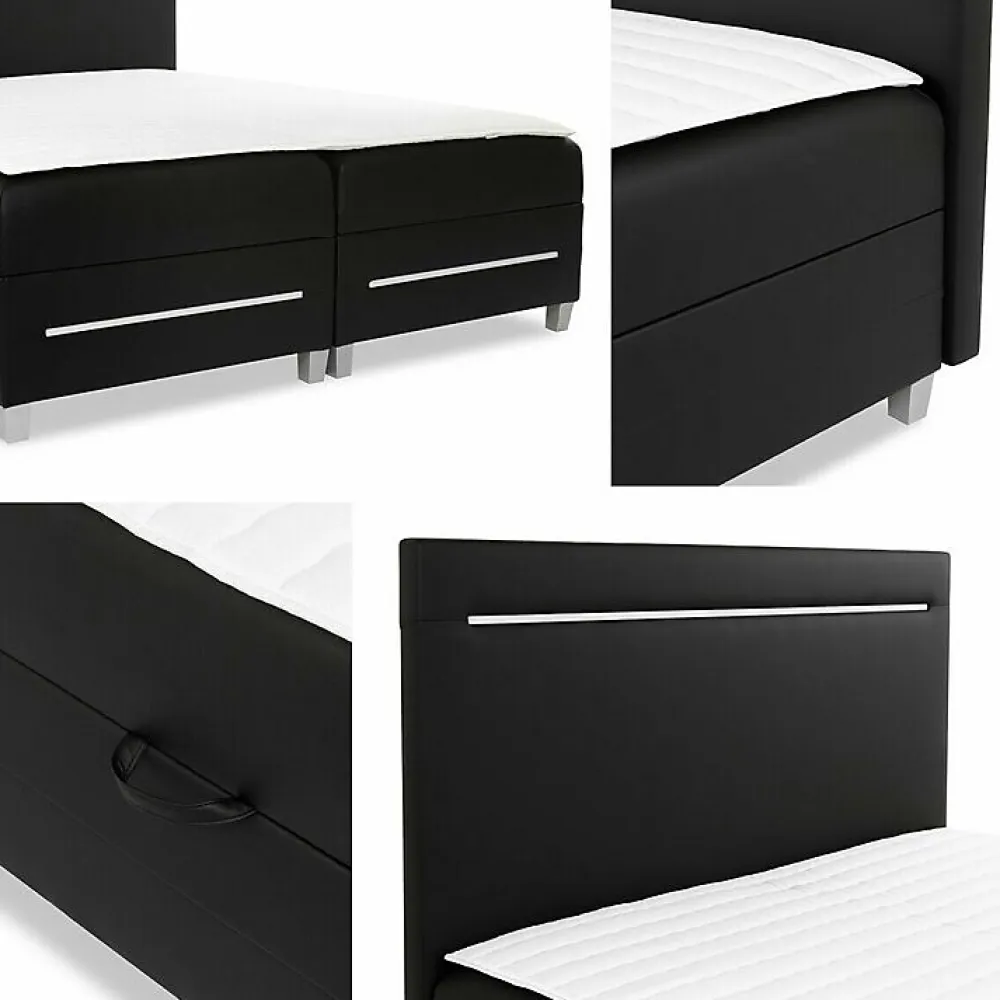 Lit continental Baltimore 174, Double, Blanc, Faux cuir, Disponible>Mobilier1 Hot