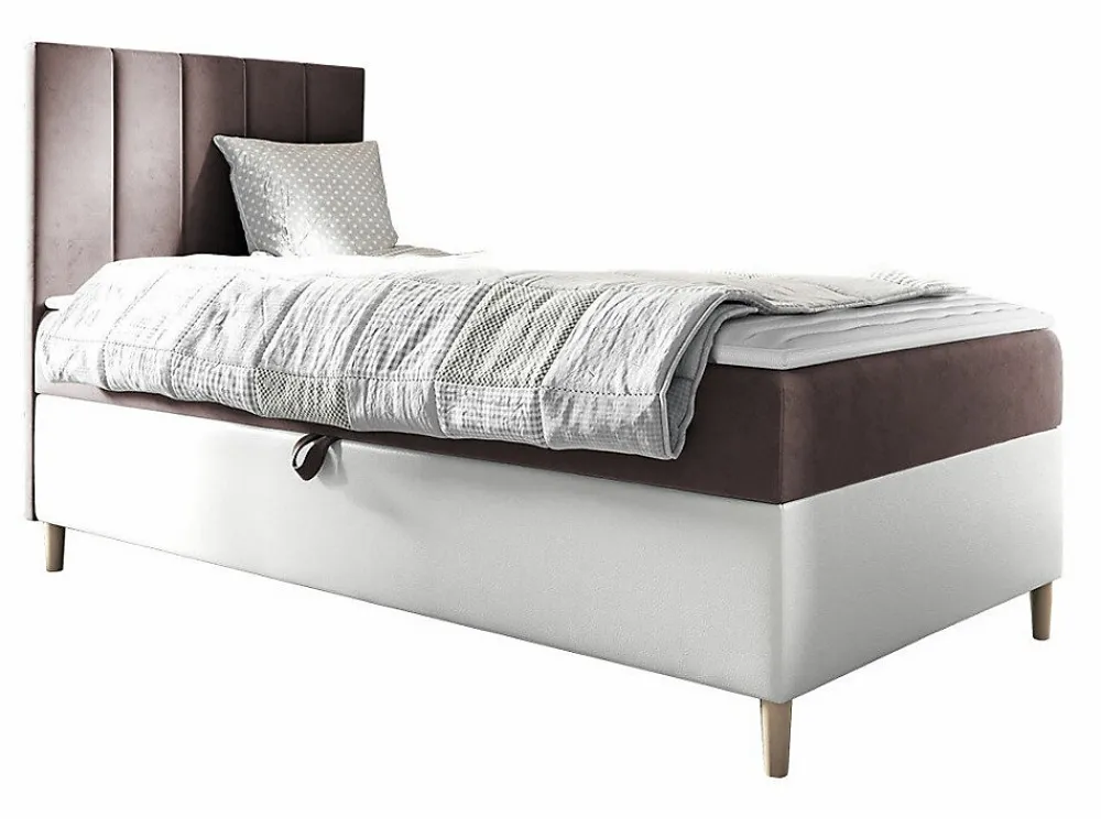 Mobilier1 Lit continental Baltimore 170, Unique, Pourpre, Faux cuir, Disponible* Ensemble Sommier Et Matelas