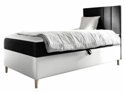 Lit continental Baltimore 170, Unique, Gris, Faux cuir, Disponible>Mobilier1