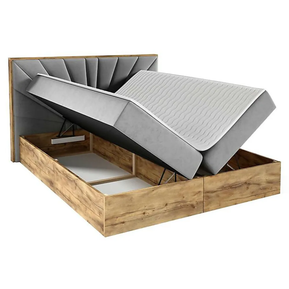 Lit continental Baltimore 191, Double, Vert, Tissu, Disponible>Mobilier1 Outlet