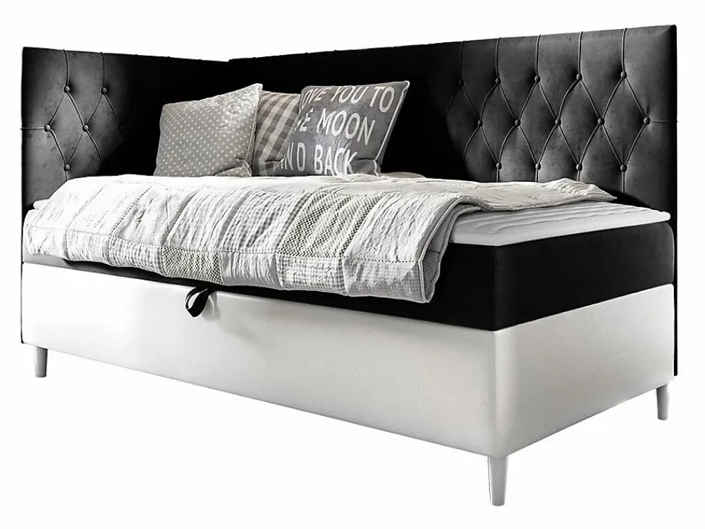 Mobilier1 Lit continental Baltimore 167, Unique, Gris, Faux cuir, Disponible* Ensemble Sommier Et Matelas