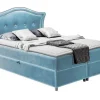 Lit continental Baltimore 135, Double, Bleu, Tissu, Disponible>Mobilier1 New