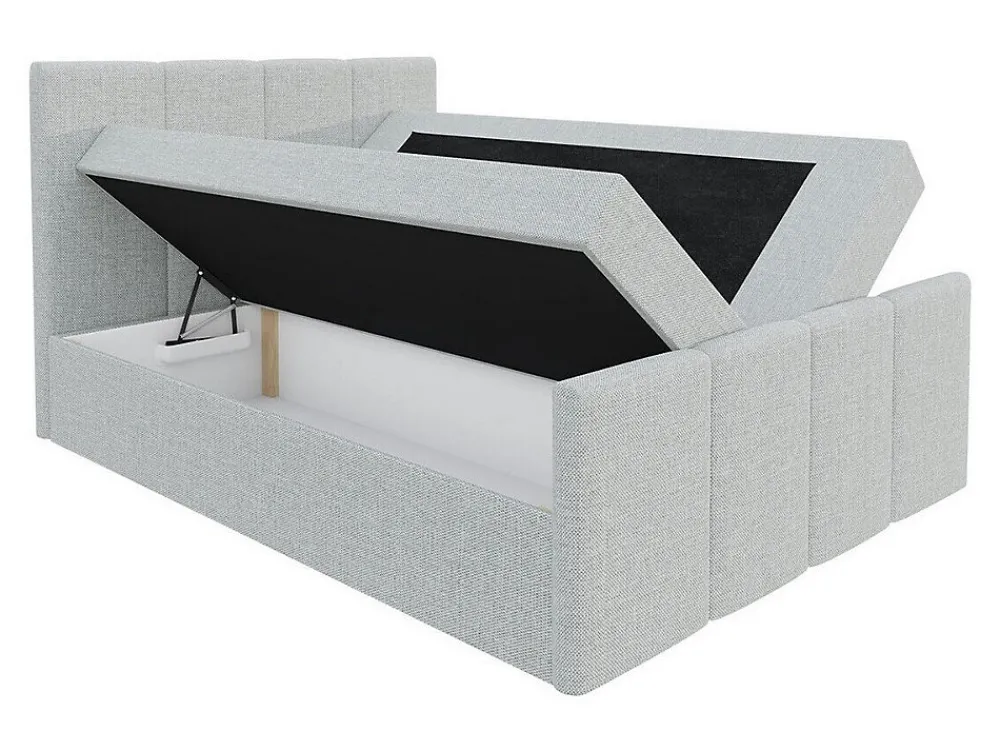 Mobilier1 Lit continental Baltimore 154, Double, Rouge, Tissu, Disponible* Ensemble Sommier Et Matelas