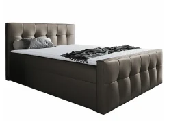 Mobilier1 Lit continental Baltimore 138, Double, Marron, Faux cuir, Disponible* Ensemble Sommier Et Matelas