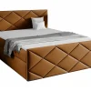 Mobilier1 Lit continental Baltimore 155, Double, Jaune, Tissu, Disponible* Ensemble Sommier Et Matelas
