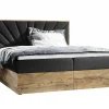Lit continental Baltimore 191, Double, Noir, Tissu, Disponible>Mobilier1 Best