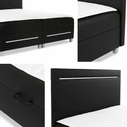 Lit continental Baltimore 174, Double, Marron, Tissu, Disponible><noscript><img width=