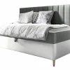 Mobilier1 Lit continental Baltimore 165, Unique, Gris, Faux cuir, Disponible* Ensemble Sommier Et Matelas