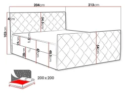 Lit continental Baltimore 158, Double, Rose, Tissu, Disponible><noscript><img width=