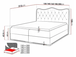 Mobilier1 Lit continental Baltimore 162, Unique, Gris, Faux cuir, Disponible* Ensemble Sommier Et Matelas