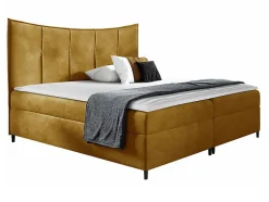 Lit continental Baltimore 178, Unique, Jaune, Tissu, Disponible>Mobilier1 Hot