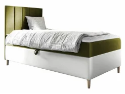 Lit continental Baltimore 170, Unique, Vert, Faux cuir, Disponible>Mobilier1 Outlet