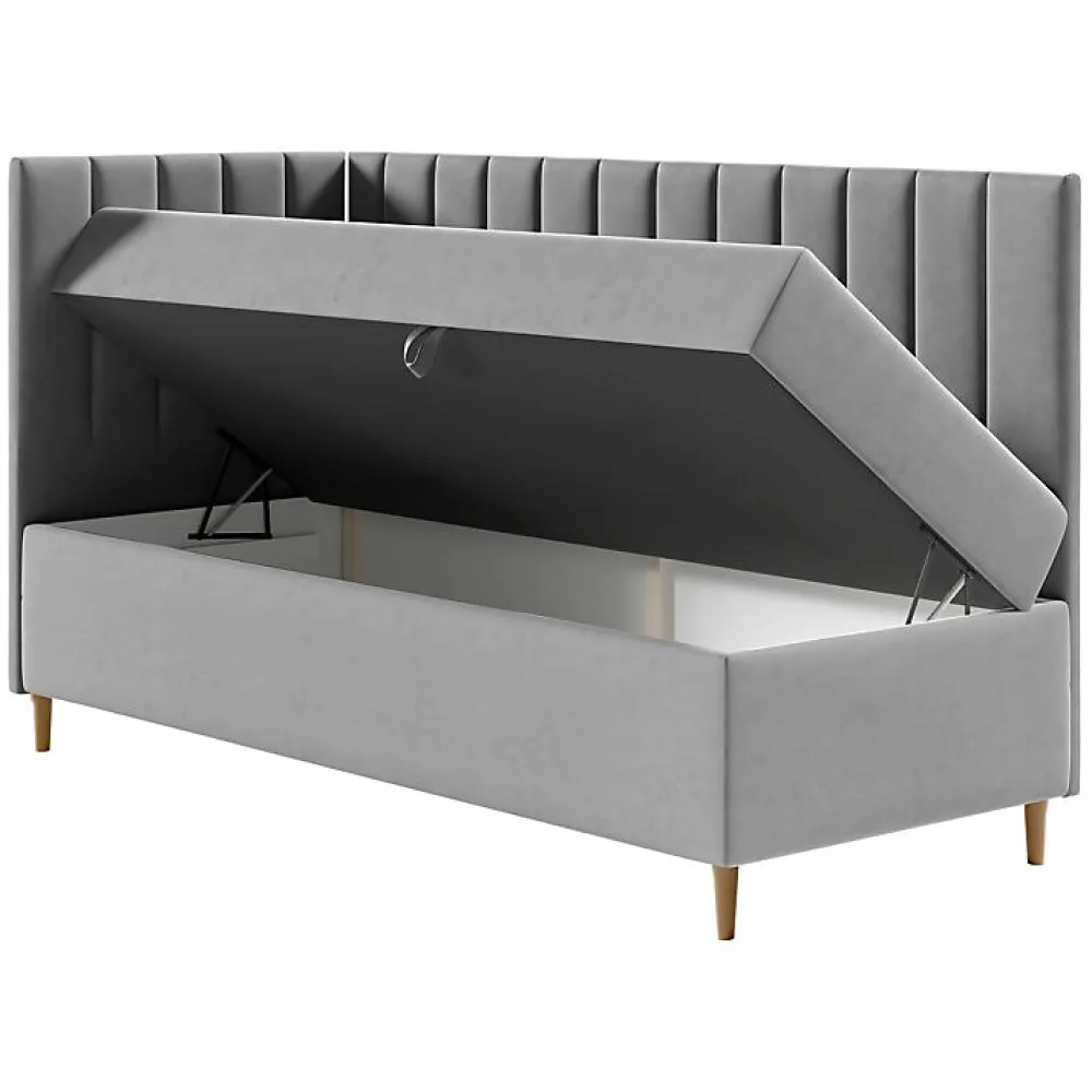 Lit continental Baltimore 164, Unique, Marron, Faux cuir, Disponible>Mobilier1 Online