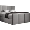Mobilier1 Lit continental Baltimore 154, Unique, Gris, Tissu, Disponible* Ensemble Sommier Et Matelas