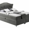 Lit continental Baltimore 135, Double, Gris, Tissu, Disponible>Mobilier1 Discount