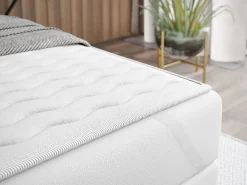 Lit continental Baltimore 135, Double, Gris, Tissu, Disponible><noscript><img width=